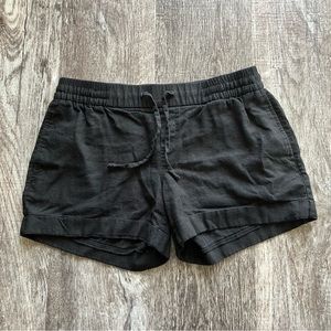 Old Navy Black Drawstring Linen Shorts - S